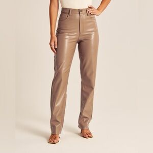 Abercrombie Curve Love The 90s Straight Ultra High‎ Rise Vegan Leather size 30L